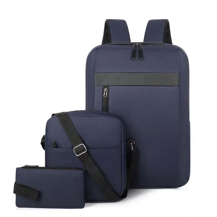 Ensemble 3 PCS sac a dos Élégant et Imperméable pour Homme Avec Port USB Grenat Mat-02 - طقم حقائب رجالية أنيقة 3 في 1 مع منفذ شحن