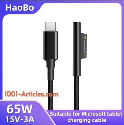 Adaptateur et Cable d'alimentation Type C 15V - 3A pour Microsoft Surface