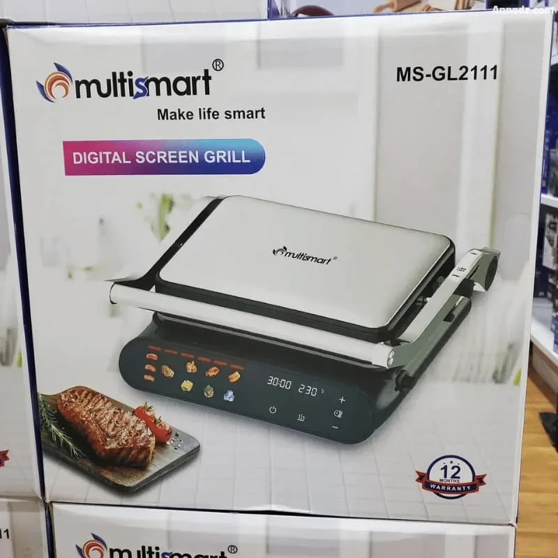 قلاية هوائية Multismart MS-AF4018 سعة 8 لتر - Air Fryer رقمية بدون زيت مع نافذة شفافة و12 برنامج