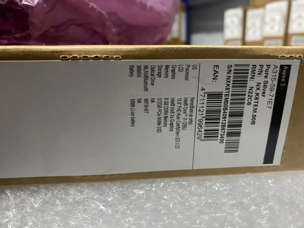 LAPTOP ACER ASPIRE A315-59-71E7 I7 1255U 8G / SSD 512 / 15.6 FHD