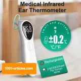 Thermomètre auriculaire médical rechargeable AiQUE - sans contact - LCD - Haute Précision.