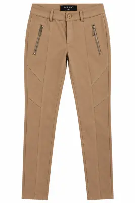 Pantalon Femme MIAO – Beige Camel – Coupe Slim – Taille M