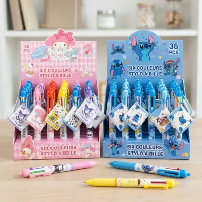 Stylo 4 couleur avec calepin, porte-clés