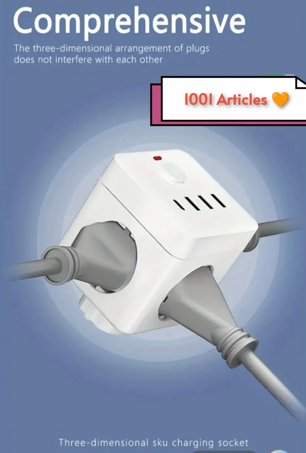 Multiprises 7 en 1 - Cube Power Strip Avec Protection de Surintensité
