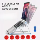 Support PC Portable Métallique Pliable et Réglable 13–17" – Gris