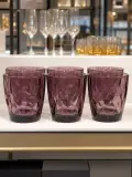 💎 Set de 6 Verres à Eau "Diamond" - Verre Taillé Coloré