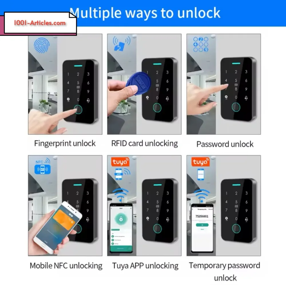 Clavier / Panneau de control d'accès - Double RFID - NFC - Tuya Smart.