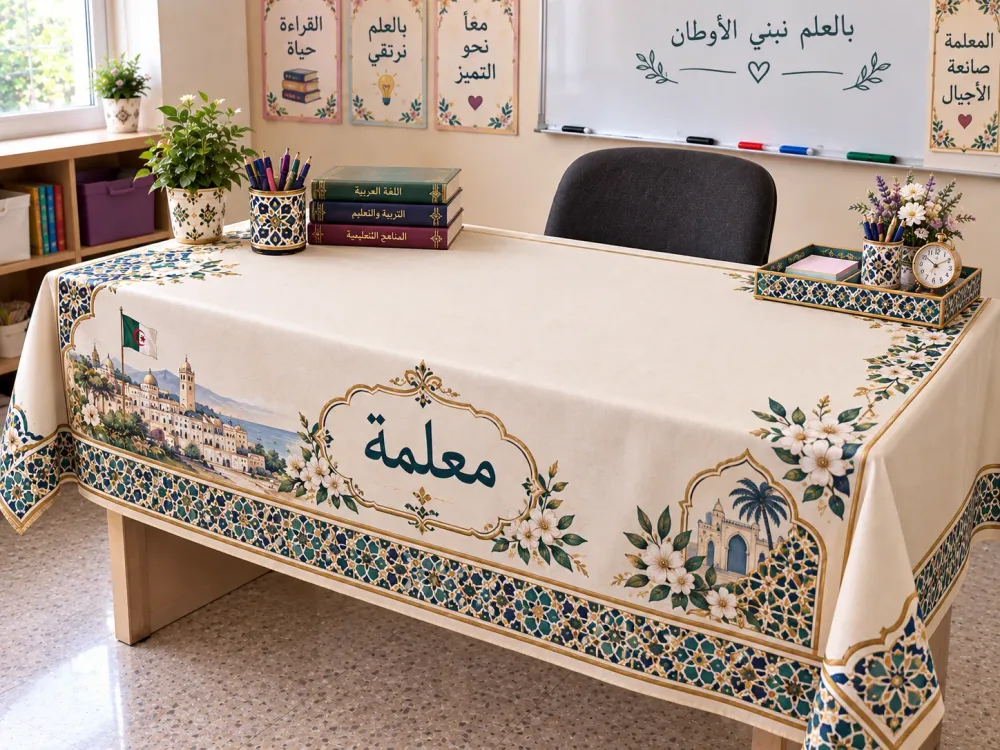 غطاء مكتب المعلمة