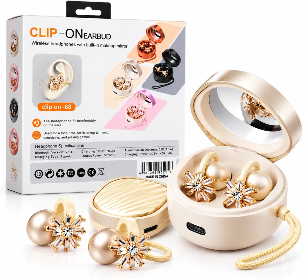 Écouteurs Bluetooth Open Ear Clip-On 88 avec Miroir Intégré