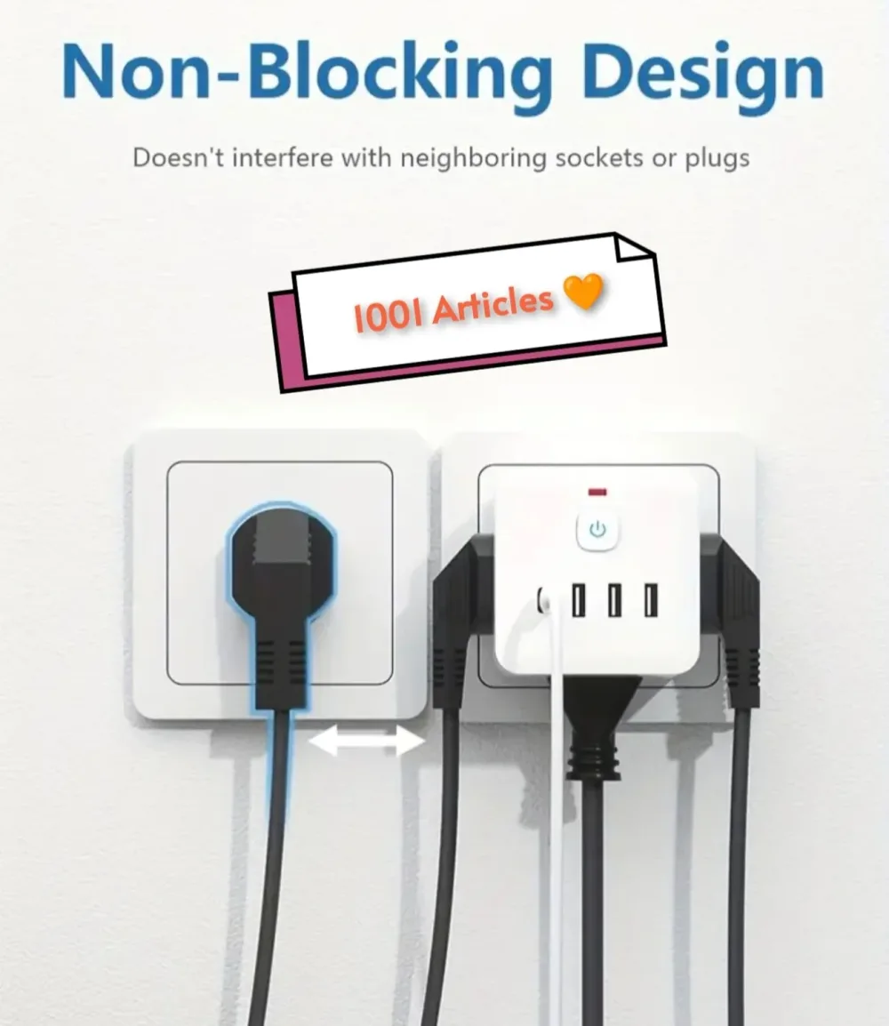 Multiprises 7 en 1 - Cube Power Strip Avec Protection de Surintensité