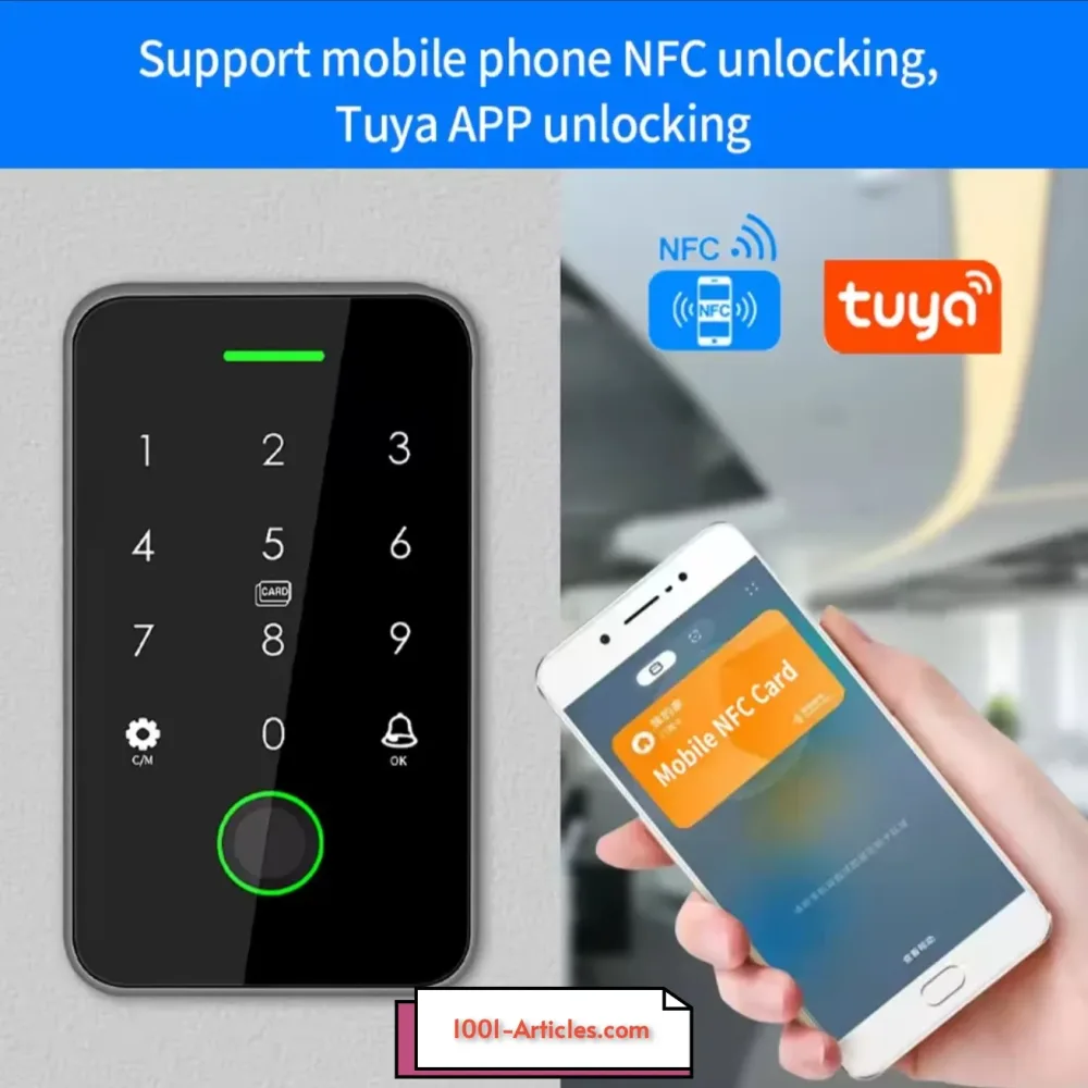 Clavier / Panneau de control d'accès - Double RFID - NFC - Tuya Smart.