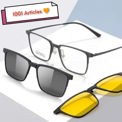 Lunettes Titane de soleil et vision nocturne 03 en 01 hommes et femmes