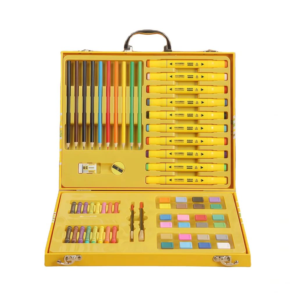 Coffret d'Art Peinture et Coloriage pour Enfants Mallette Canard Jaune - علبة أدوات الرسم والتلوين للأطفال مع حقيبة