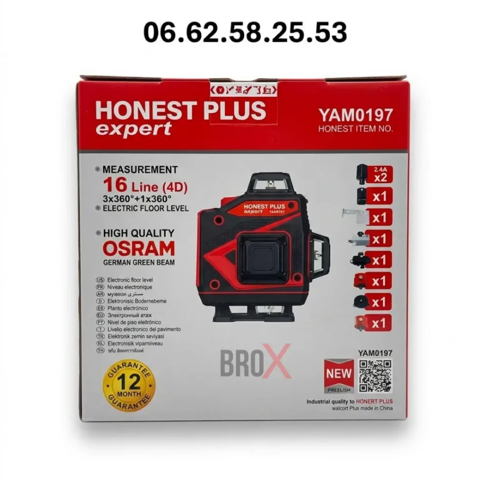 Niveau laser 4D 16 Lignes HONEST PLUS YAM0197