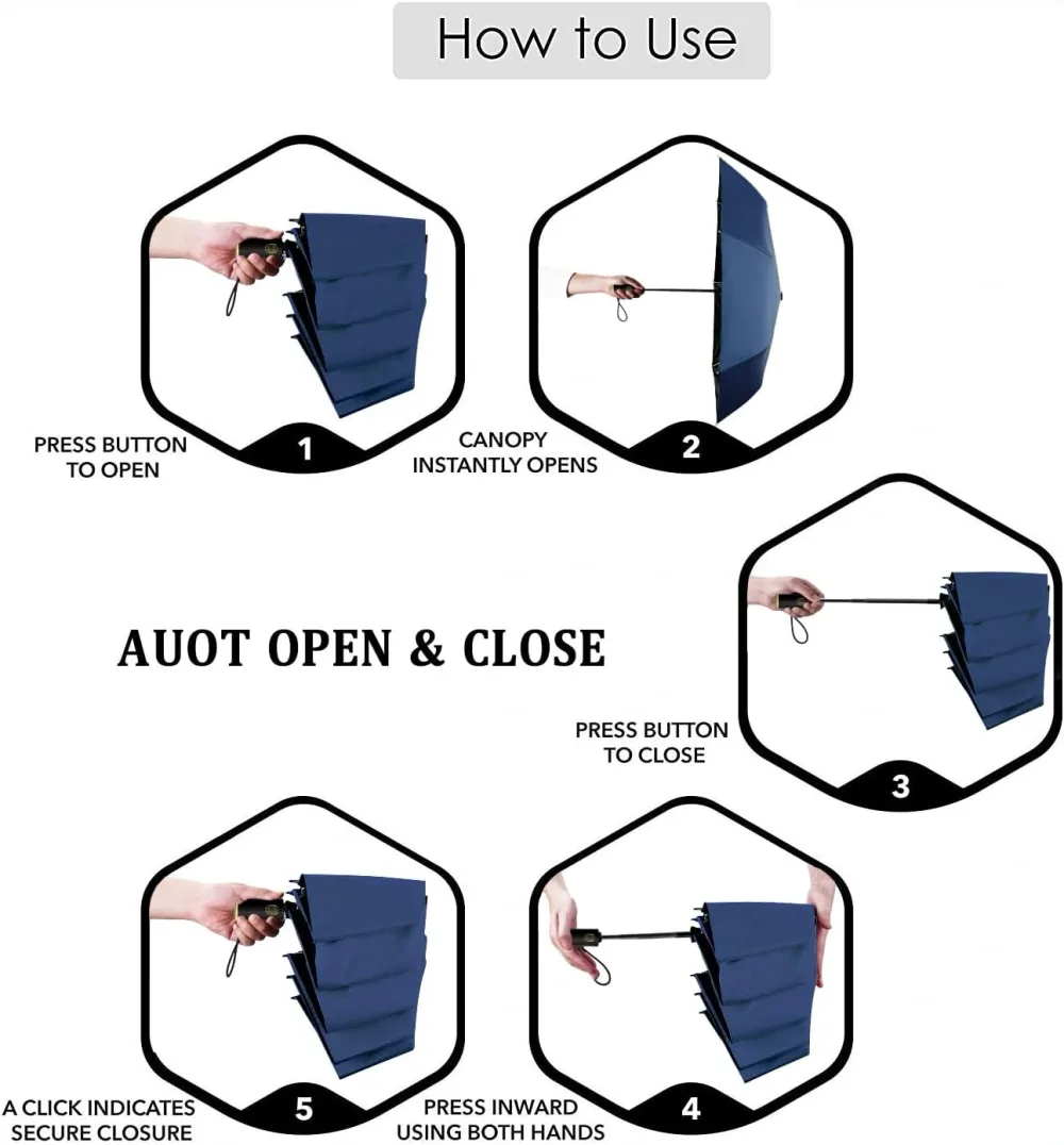 Parapluie Automatique Coupe-Vent avec Protection UV - مظلة أوتوماتيكية مقاومة للرياح وأشعة الشمس