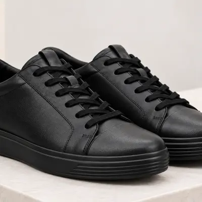 ECCO Soft 7 – Baskets Femme en Cuir Noir