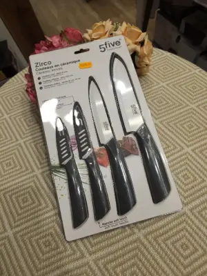 🔪 SET 4 COUTEAUX EN CÉRAMIQUE ZIRCO 5FIVE