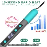 Fer à souder électrique portable, écran LED, Température réglable, USB Type C.