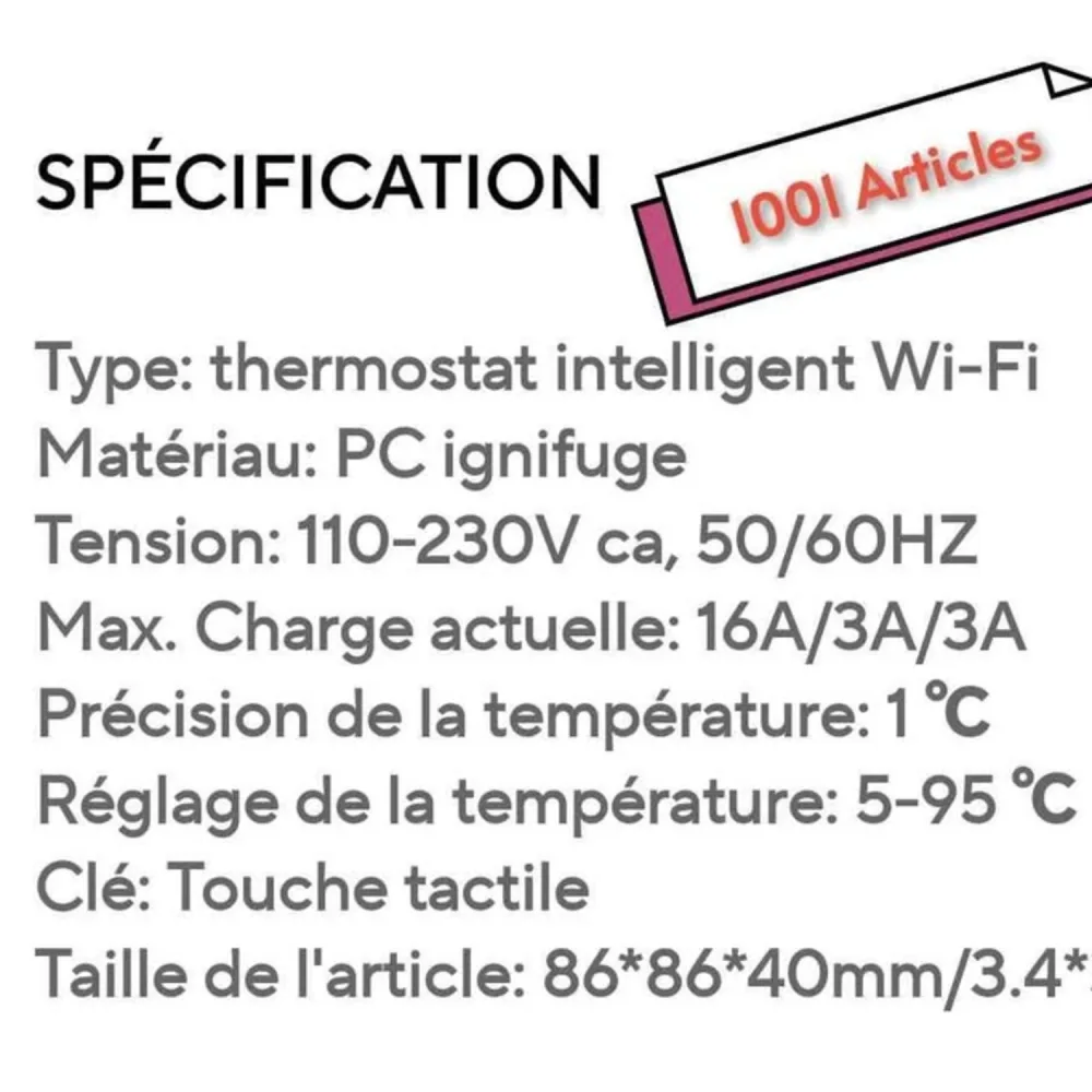 Thermostat intelligent Connecté Wifi - AVATTO Tuya Smart