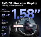 HAYLOU SOLAR 5 - Smart Watch pour Homme - 1.58", Amoled 60Hz, IP68