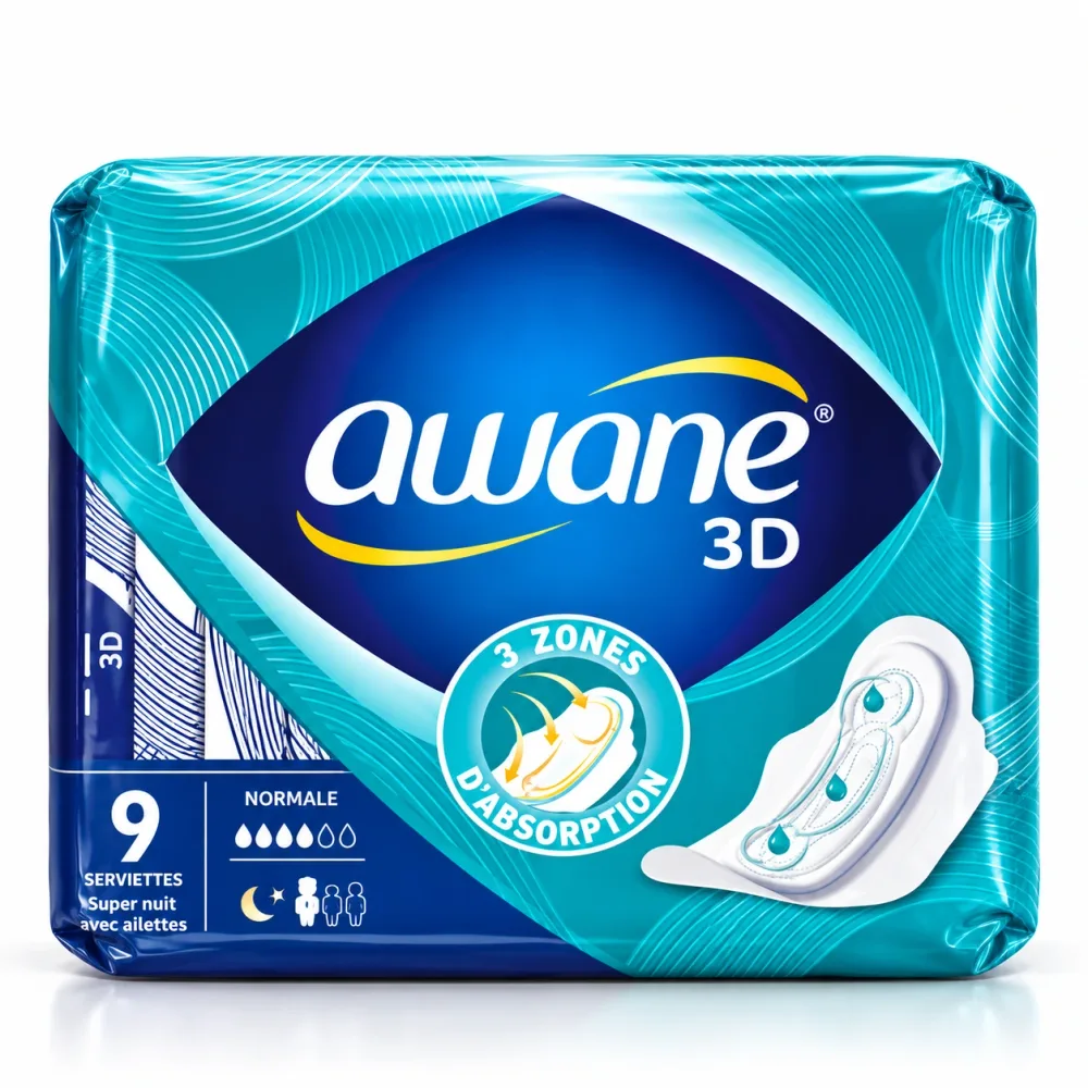 AWANE 3D – Serviettes Hygiéniques 7 / 8 / 9