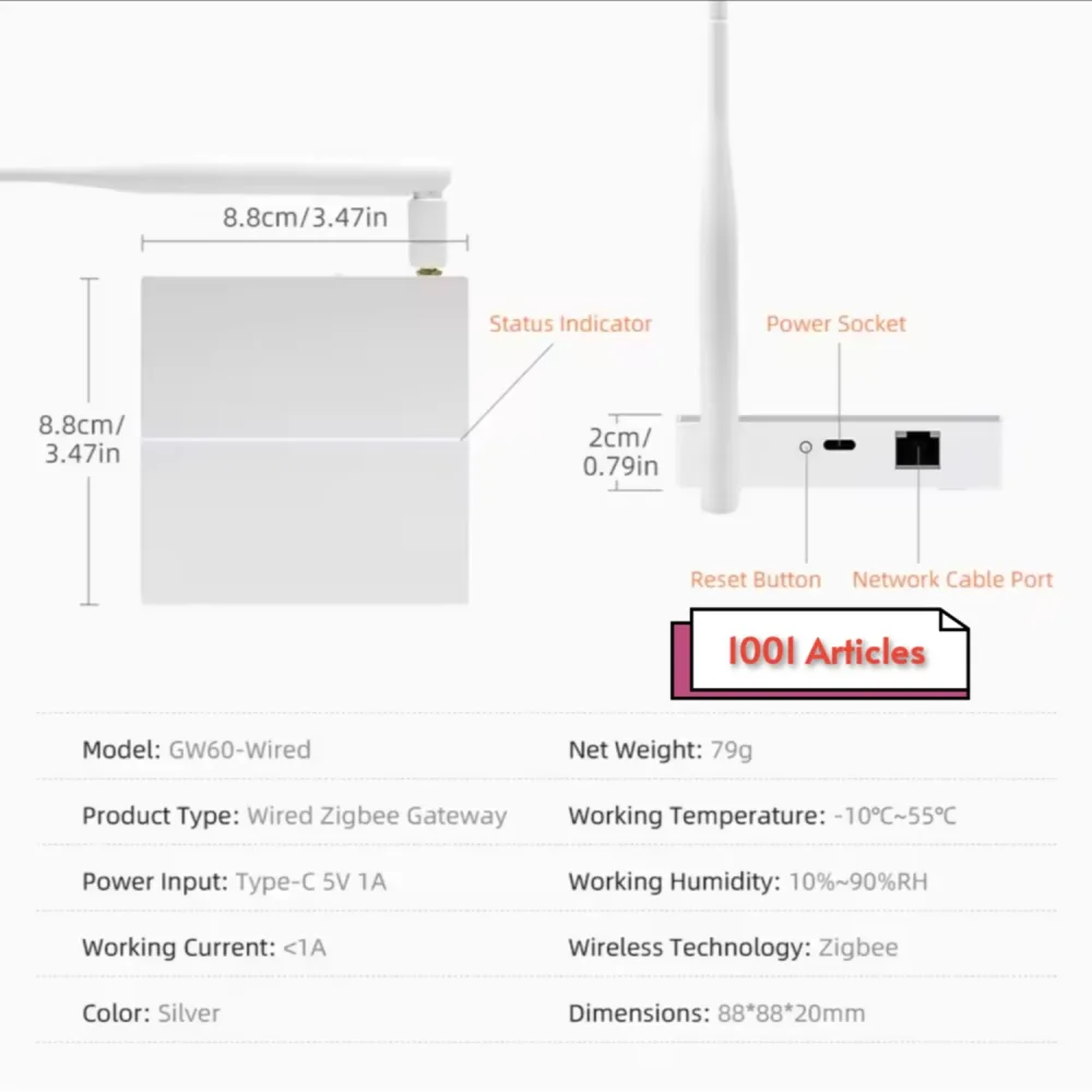 Tuya Smart HUB Centrale Zigbee filaire RG45 AVATTO