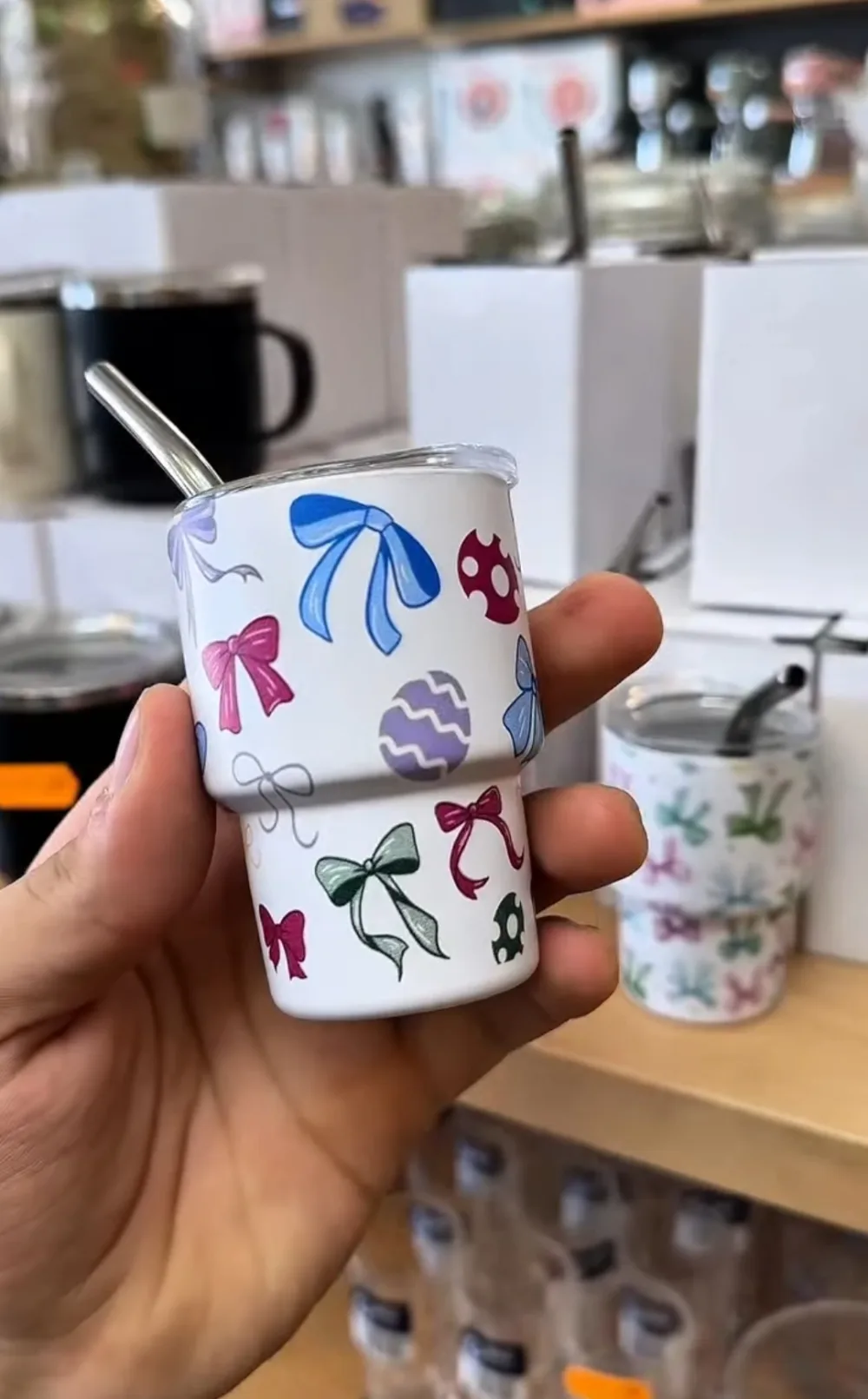 Shop en inox avec paille
