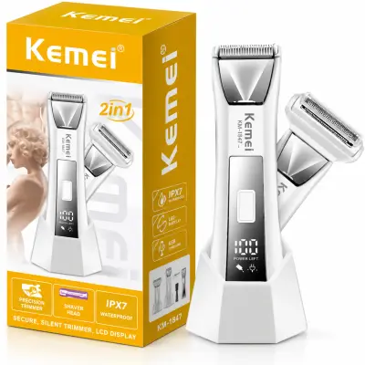 Kemei KM-1847 Tondeuse 2 en 1 pour corps et zones sensibles