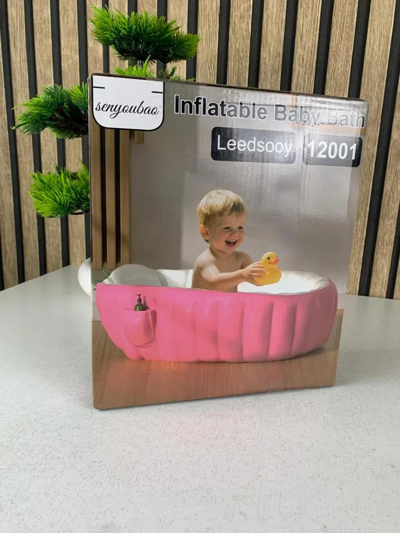 Baignoire gonflable pour bébé antidérapante avec poche latéral – حوض الاستحمام قابل للنفخ للأطفال