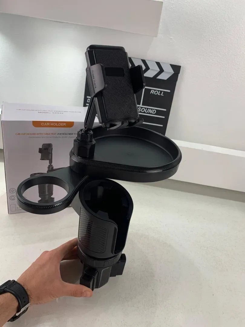 Plateau extensible 4 en 1 avec support de téléphone pour voiture – حامل أغراض ومشروبات في السيارة