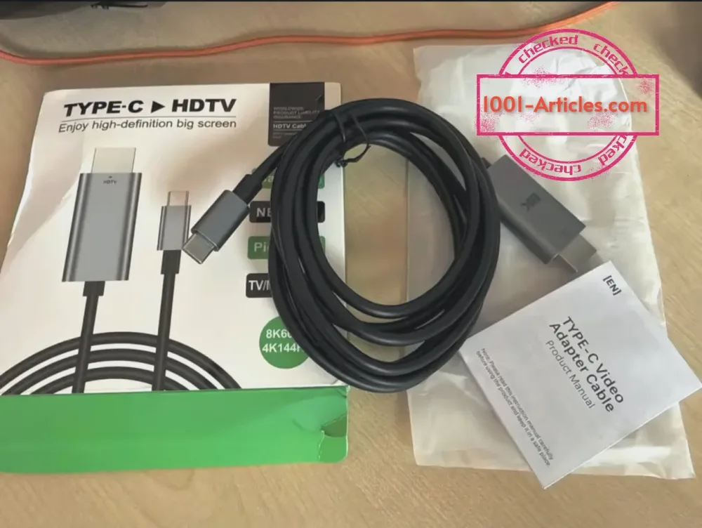 Adaptateur Type C vers HDMI 8k @ 60Hz 4K @ 120Hz, câble HDTV convertisseur TV.