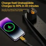 Câble de charge multifonction en nylon tressé durable 4 en 1 à double tête – شاحن سريع ومتين متعدد المنافذ