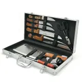 Coffret de Couteaux Professionnel avec Valise en Aluminium 9Pcs - طقم سكاكين الجزارة في حقيبة ألمنيوم صلبة