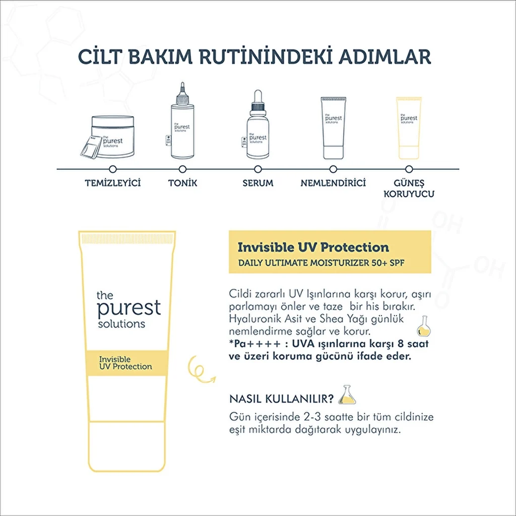 Crème hydratante quotidienne intense à protection UV invisible The Purest Solutions SPF 50+