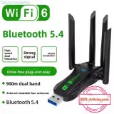 Adaptateur à 4 antennes USB AX900 WIFI6 et Bluetooth 5.4.2, double bandes