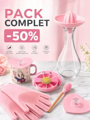 Pack Complet Cuisine & Maison – Silicone Rose 🌸