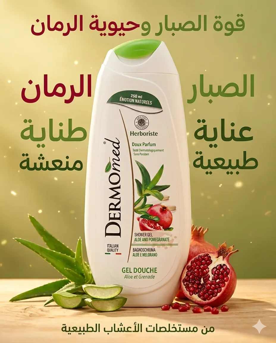 Dermomed جال دوش بعطر الصبار والرمان 250ml