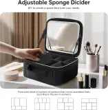 Trousse de Maquillage et Voyage avec Miroir LED Intégré 3 Modes de Lumière - حقيبة تنظيم المكياج والسفر مع مرآة مضيئة