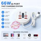 Prise multiport - Hub d'alimentation 08 en 01 - Fast Charge PD 66w et QC 3.0