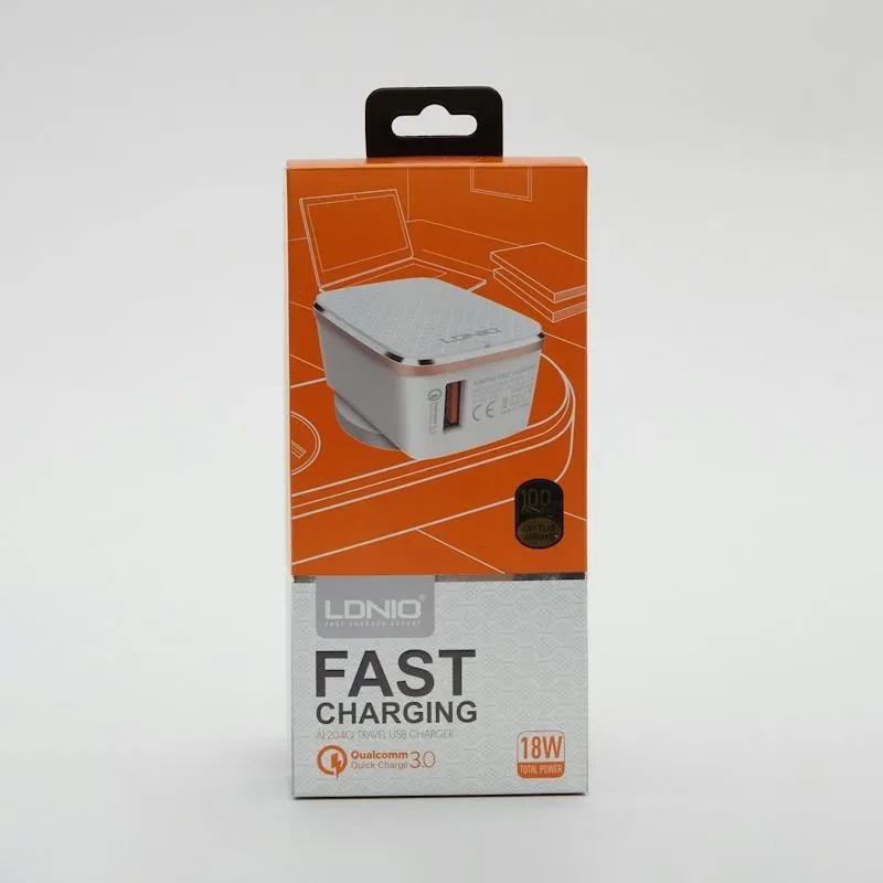 High-Tech Chargeur Rapide Qualcomm 3.0 Avec type C USB Câble LDNIO A1204Q
