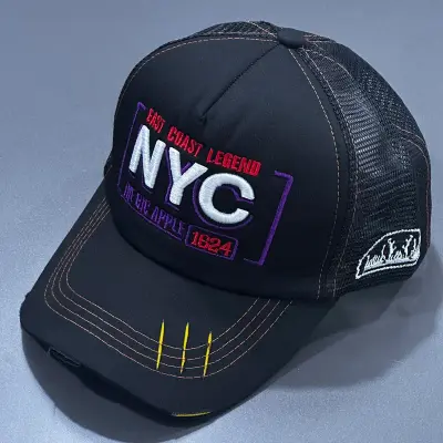 كاسكيطة NYC NEW YORK CITY نيويورك شبكة لون اسود