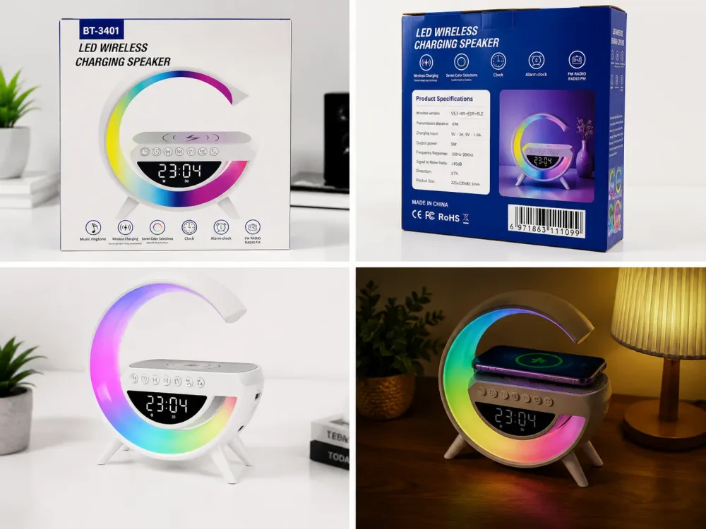 سماعة وساعة ذكية  BT-3401 اللاسلكية بإضاءة LED ( حجم كبير )