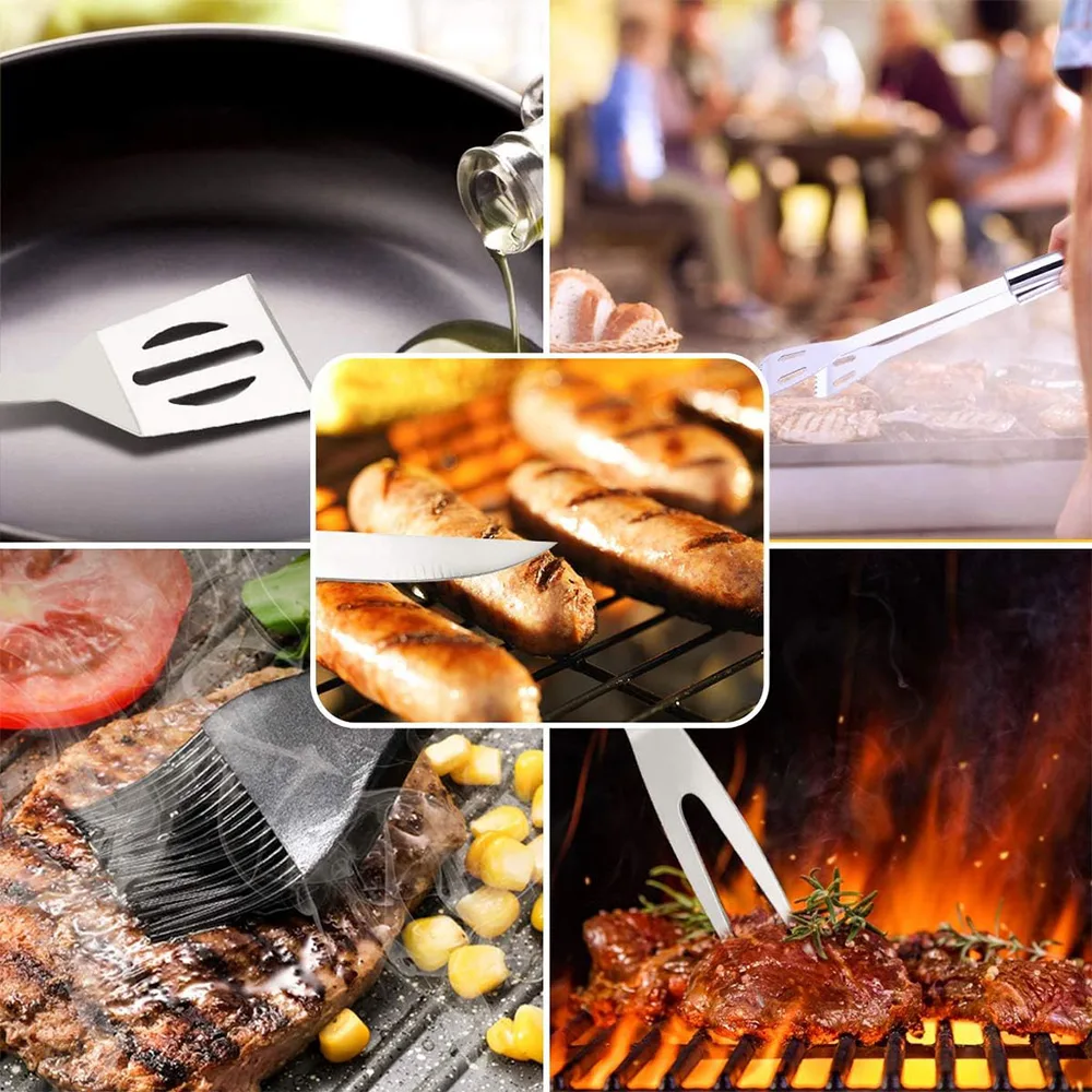 طقم أدوات الشواء الاحترافي من الستانلس ستيل 🔥🍖