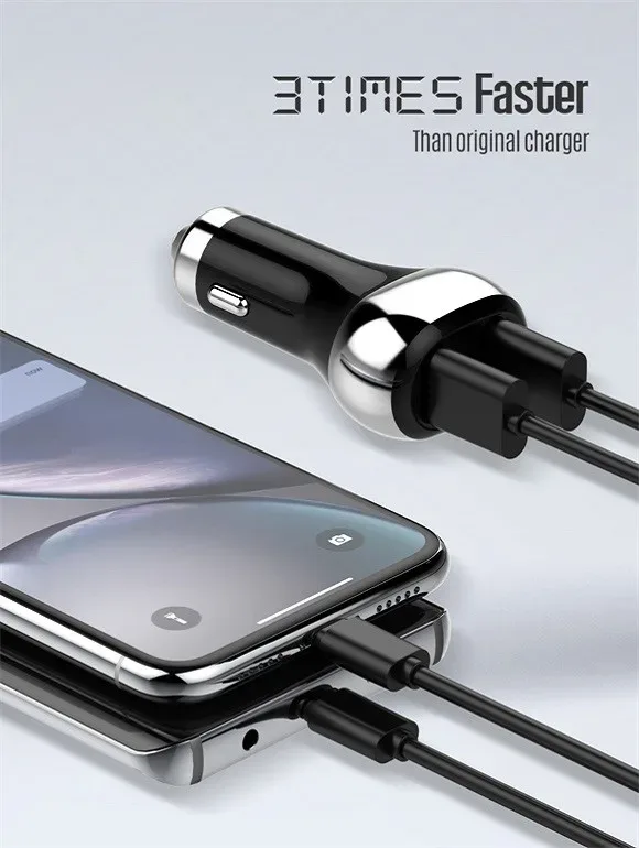 36W Dual USB Super Fast Car charger C2