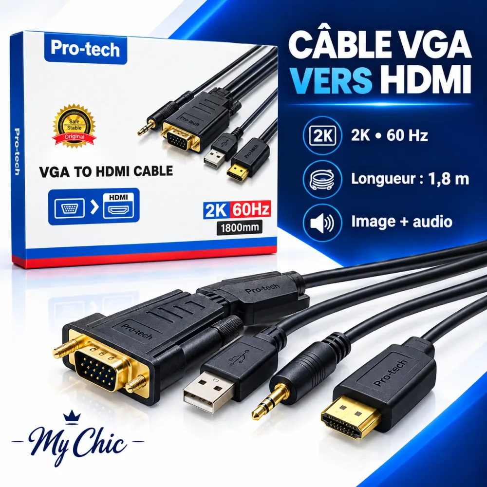 Câble VGA vers HDMI Pro-Tech