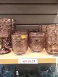 COLLECTION DE VERRES DÉCORÉS -ROSE POUDRE