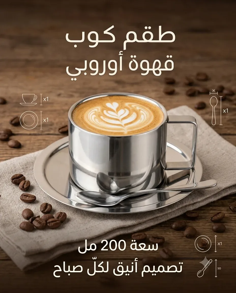طقم قهوة اينوكس 200مل