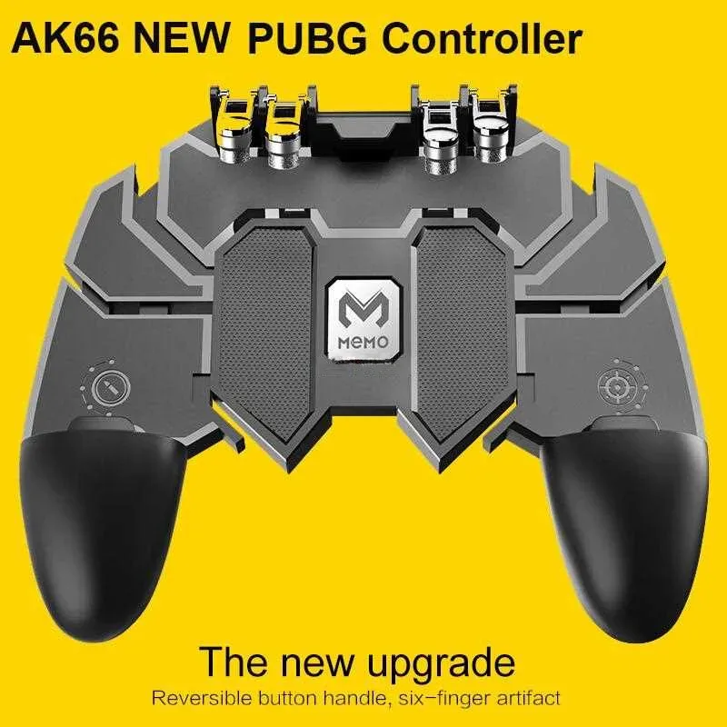 Manette Mobile AK66 – PUBG 6 Doigts, 4 Gâchettes Métalliques, iOS & Android