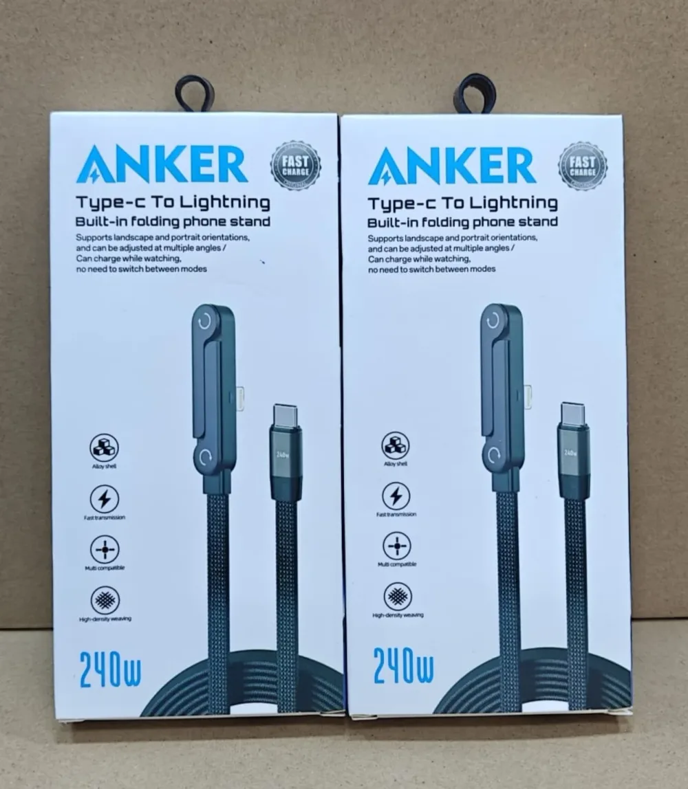 كابل شحن عصري 240W ANKER أصلي مع سيبور مدمج  type C