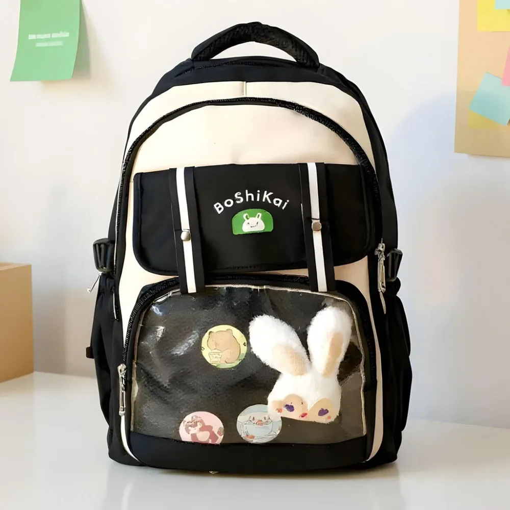 Sac à Dos Scolaire pour Enfants Style Kawaii BoShiKai Noir – حقيبة ظهر مدرسية للأطفال أسود